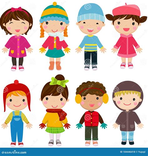 Kids Wearing National Costumes Of Different Countries Vector