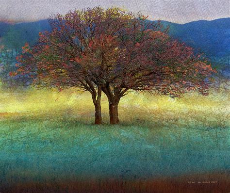 Spring Lone Tree Painting By R Christopher Vest