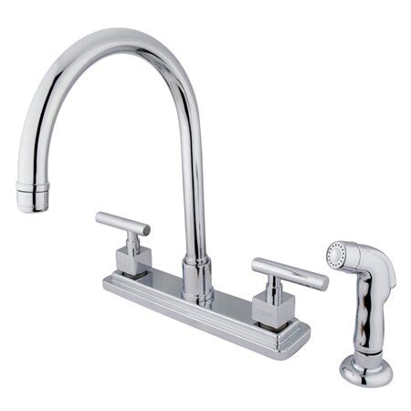 Kingston brass ks1271albs heritage brass kitchen faucet. Kingston Brass Claremont Double Handle Kitchen Faucet with ...