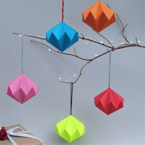 Solid Origami Geometric Diamond Ornament By The Origami Boutique