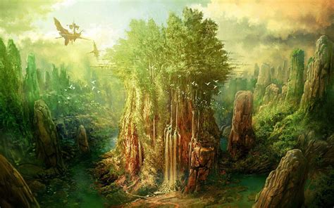 Drawing Illustration Art Gaming Painting Trees Forest Colorful Fantasy