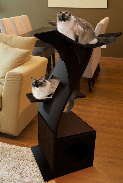 The Refined Feline Lotus Cat Tower In Espresso