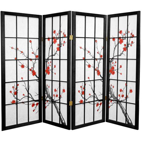 4 Ft Tall Cherry Blossom Shoji Screen