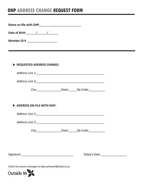 Change Of Address Printable Form Printable Forms Free Online