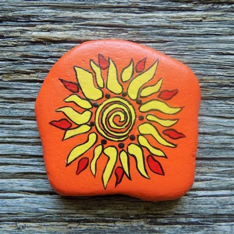 Sun Painted Rockdecorative Accent Stone Paperweight Painted Rocks