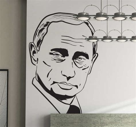 Un portrait du président américain. Sticker portrait Vladimir Poutine - TenStickers