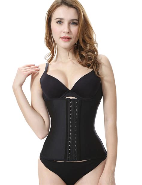 everbellus latex waist trainer corset hourglass body shaper for women