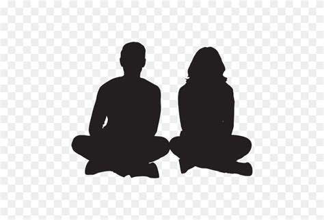 Couple Sitting On Ground Silhouette Ground Png Flyclipart