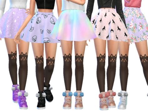 The Sims Resource Pastel Gothic Skirts Pack Four By Wickedkittie