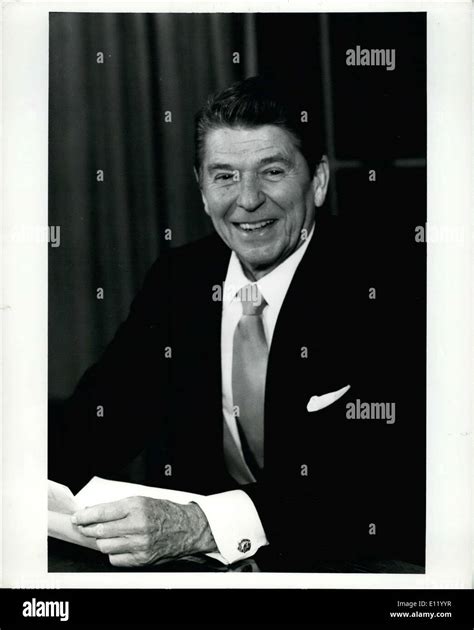 Jan 20 1981 President Ronald W Reagan Posed Behind His Desk For