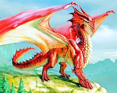 Red Dragon Myth Paint By Numbers Paint By Numbers
