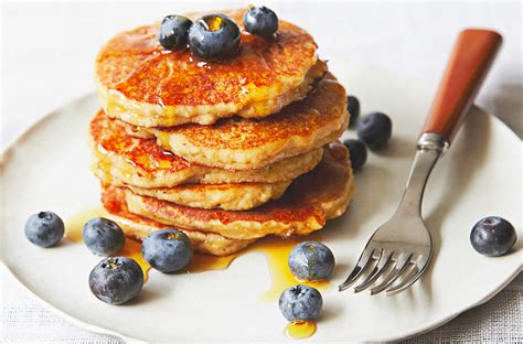 Paleo Pancakes With Berries And Maple Syrup Recipe Food Republic