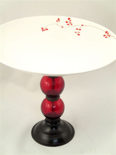 Dessert Plate Stand, Cupcake Stand, Candle Plate Stand, Buffet Plate Stand, Red Plate Stand 
