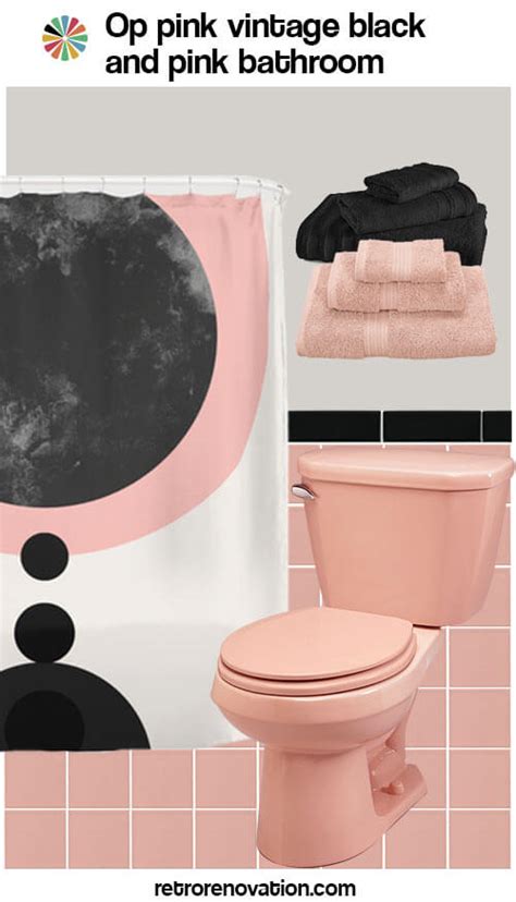 The pink and black color combination is rather rare and specific. 16 designs to decorate a pink and black bathroom - Retro ...