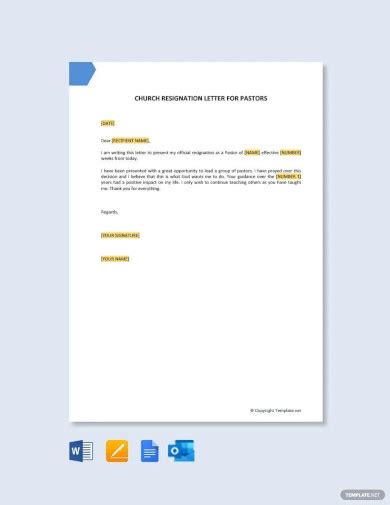 Church Resignation Letter Template 13 Word Pdf Document Download