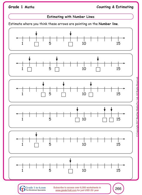 Number Line Worksheet First Grade