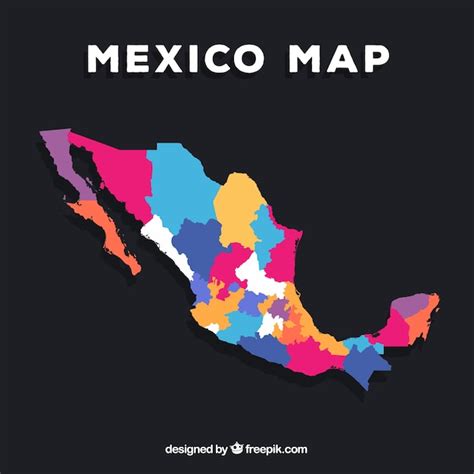 Fondo Plano De Mapa De México Vector Gratis