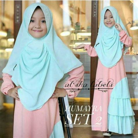 Busana Muslim Anak2 Terbaru Hcl Dress Kaylia Bergo Dress Muslim Anak