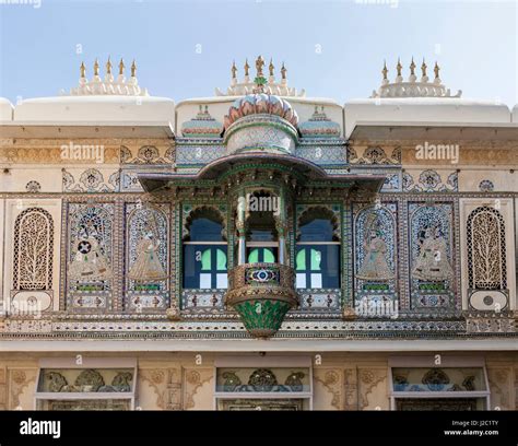 Architectural Detail City Palace Shiw Nivas Palace Udaipur Rajasthan