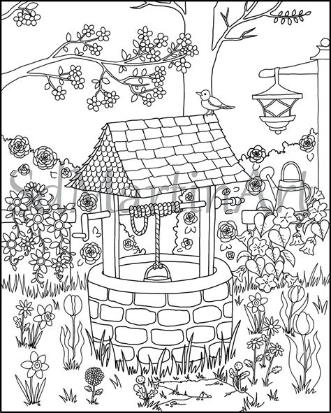 Flower Gardens Adults Printable Coloring Pages Coloring Pages
