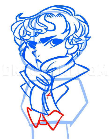 How To Draw Sherlock Holmes, Sherlock, Step by Step, Drawing Guide, by