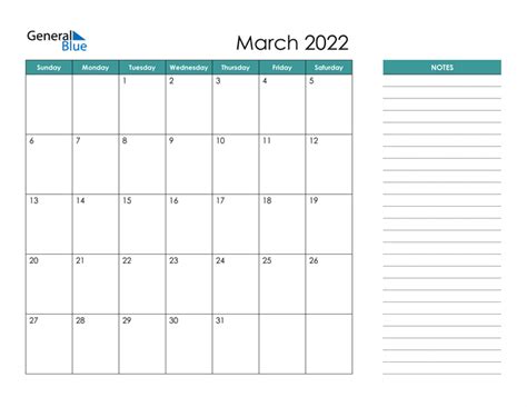 March 2022 Calendar Pdf Word Excel