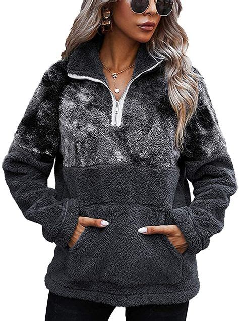 Livacasa Womens Fleece Hoodie Sweatshirt Half Zip Women Fleece
