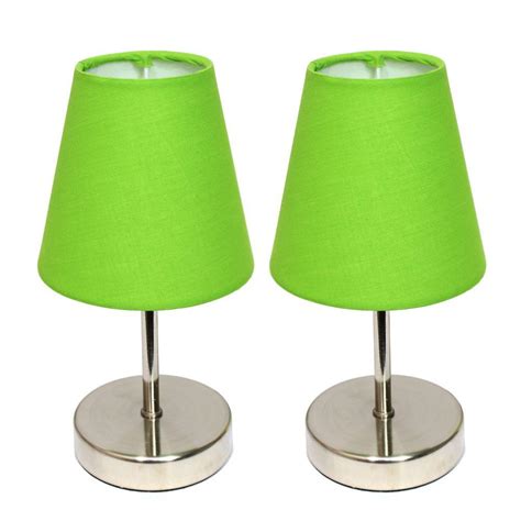 5% coupon applied at checkout save 5% with coupon. Simple Designs 10 in. Sand Nickel Mini Basic Table Lamp with Green Shade (Set of 2)-LT2013-GRN ...