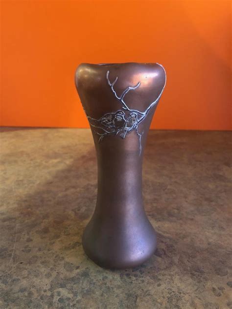 Arts And Crafts Sterling Silver On Copper Vase By Heintz Art Metal For
