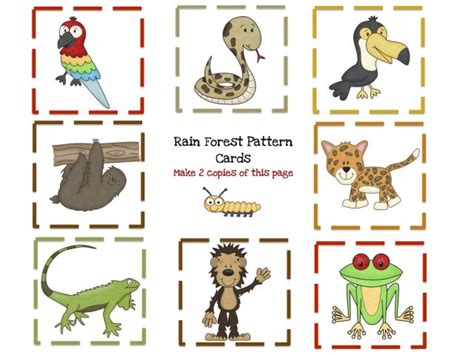 Rainforest Animal Templates Rain Forest Animal Printable Preschool