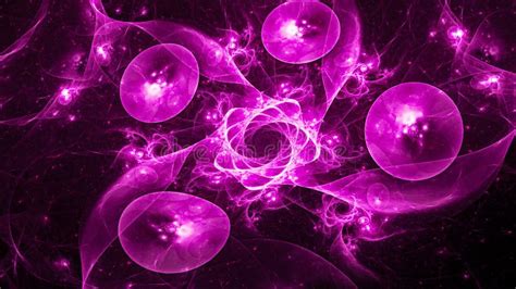 Purple Glowing Quantum Abstract Background Stock Illustration