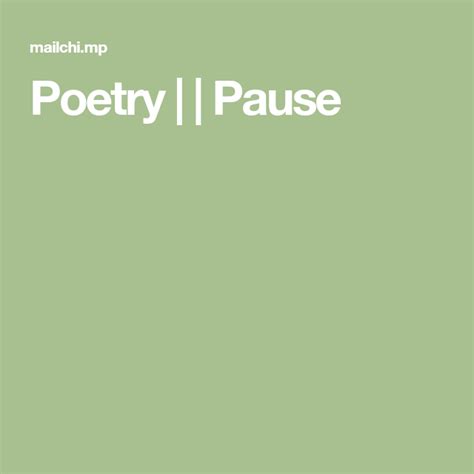 Poetry Pause