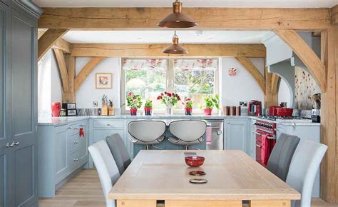 Aesthetic french country style kitchen units of wood finished in white. 25 Great Country-Style Kitchens | Homebuilding & Renovating