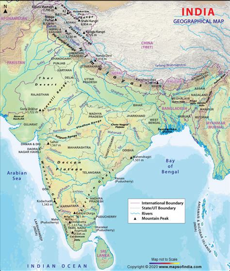 India Geography Maps India Geography Geographical Map Of India