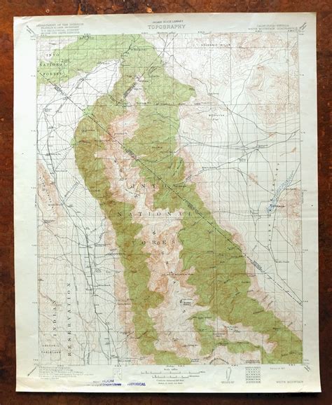 1917 White Mountain California Antique Usgs Topo Map