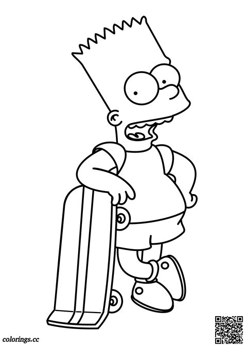 Bart Se Skateboardem Omalovánky Simpsonovi Omalovánky Coloringscc