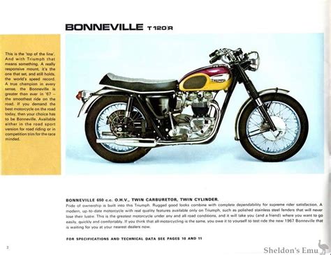 Triumph 1967 Bonneville T120r Brochure