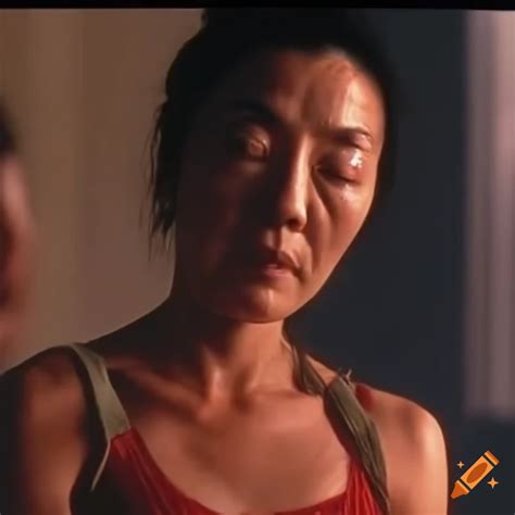 Michelle Yeoh In Martial Arts Movie With Dizzy Expression On Craiyon