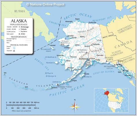 Where is alaska on the map? Maps of Alaska State, USA - Nations Online Project