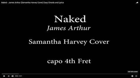 Naked James Arthur Samantha Harvey Cover Easy Chords And Lyrics Th Youtube