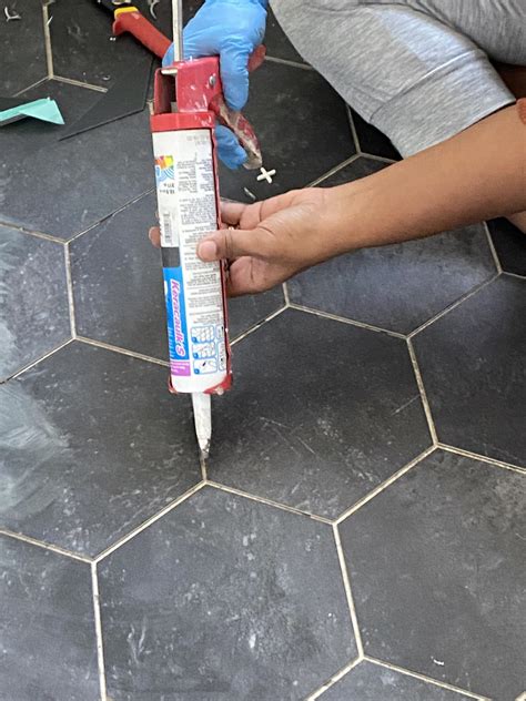 Bathroom Update Luxury Vinyl Peel And Stick Groutable Tile Over