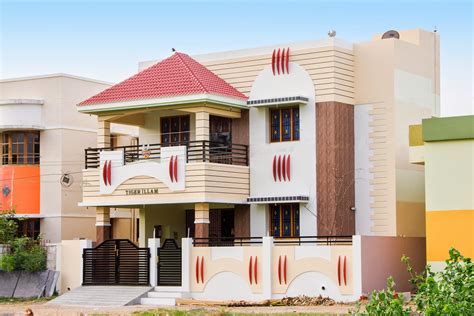 South Indian Tamilnadu House Front Elevation Designs Photos