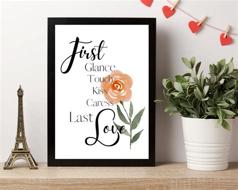 First Glance Touch Kiss Caress Last Love Printable Wall Art Etsy