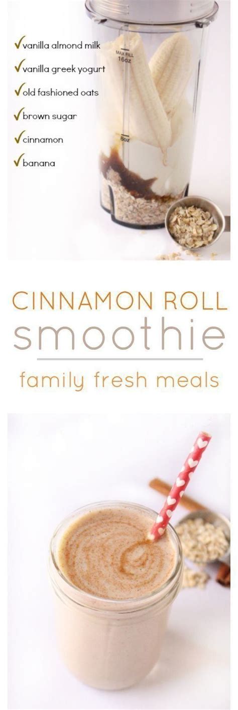 Cinnamon Roll Smoothie Recipe Breakfast Smoothies Healthy Smoothies