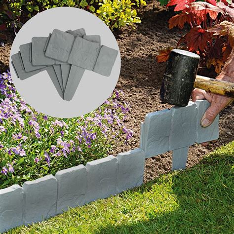 Coming in black color this product is a perfect finish for every landscape project. 5m Grey Stone Effect Lawn Grass Edging | Garden Plant ...