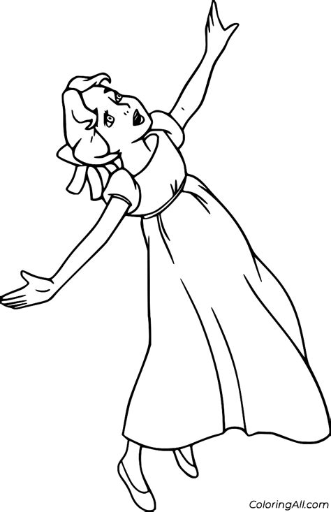 Wendy Flying Coloring Page ColoringAll