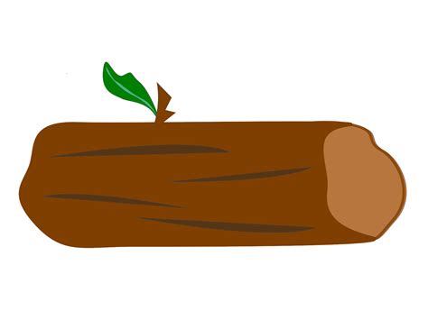 Brown Log With Green Leaf Clip Art At Clker Com Vector Clip Art Online Royalty Free Public