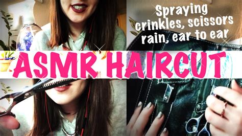Asmr Haircut Roleplay ︎ Spritzing Scissors Rain Sounds Youtube