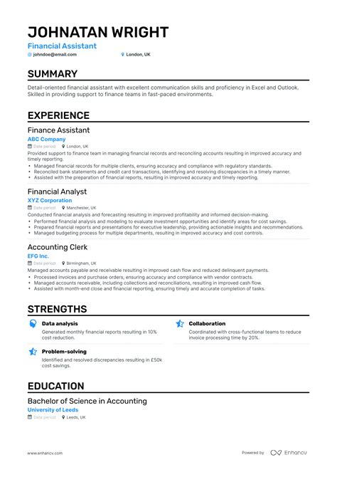 5 Financial Assistant Resume Examples And Guide For 2023