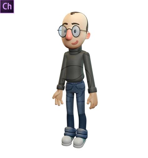 3d Man With Glasses Adobe Character Animator Puppet In 2021 Character
